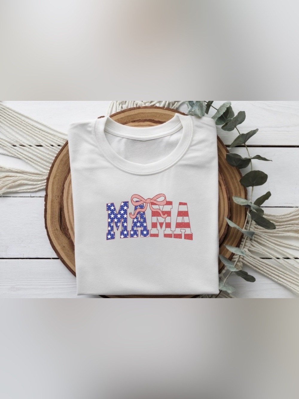 Patriotic Mama Graphic Tee | 4th of July Mom Shirt | All American Mama
